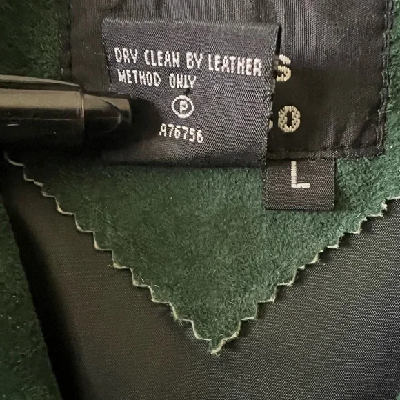 Dennis Basso Green 100% Leather Suede Jacket Sz L. - Picture 9 of 14